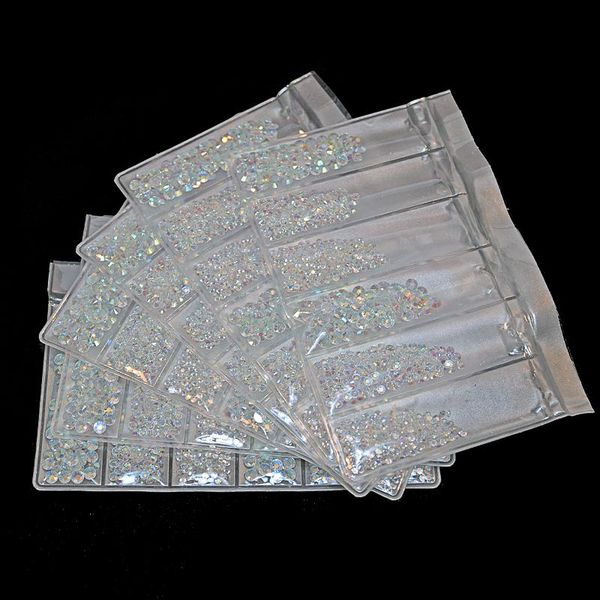 

mix sizes 2,3,4mm 6 grids/pack nail rhinestones transparent stone clear ab 3d point back non fix crystal rhinestone jd04 art decorations, Silver;gold