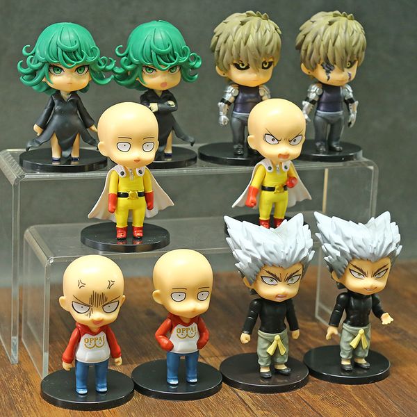 

Anime One Punch Man Saitama Genos Tatsumaki Garou Q Version PVC Figures Toys Dolls 5pcs/set