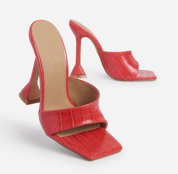 

slippers 2021 autumn cross-border foreign trade women's shoes square toe wineglass with high heels women, Black