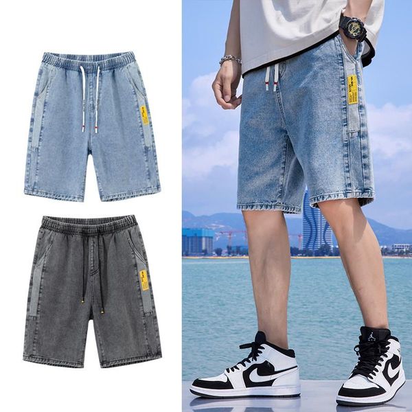 

men's shorts 2021 summer denim knee length short jean japanese style loose large size casual men jeans, White;black