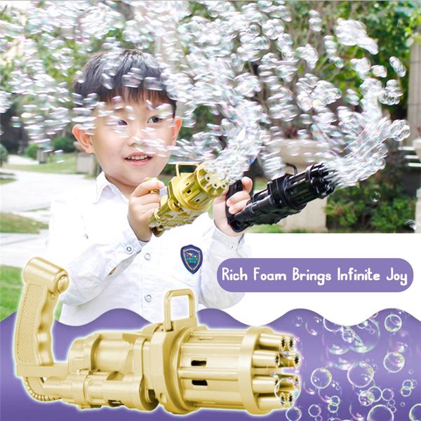 

2pcs kids automatic gatling bubble gun toys festive & party supplies summer soap water machine 2-in-1 electric for children gift
