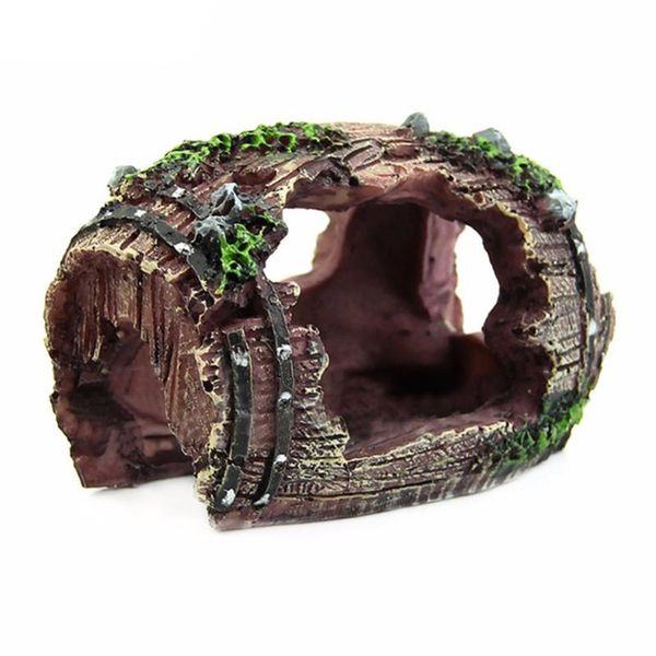 

decorations resin aquarium ornaments artificial barrel cave landscaping accessories for fish tank decoration background