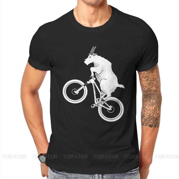 

men's t-shirts goat unique tshirt mountain bike mtb cycling comfortable design graphic t shirt short sleeve, White;black