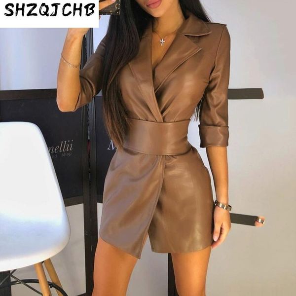 

summer women's clothes women pu leather dressjeans, Blue