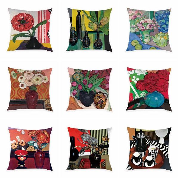 

cushion/decorative pillow printed pattern flower cases home decor peach skin cushion cover cloth art sofa 45*45cm