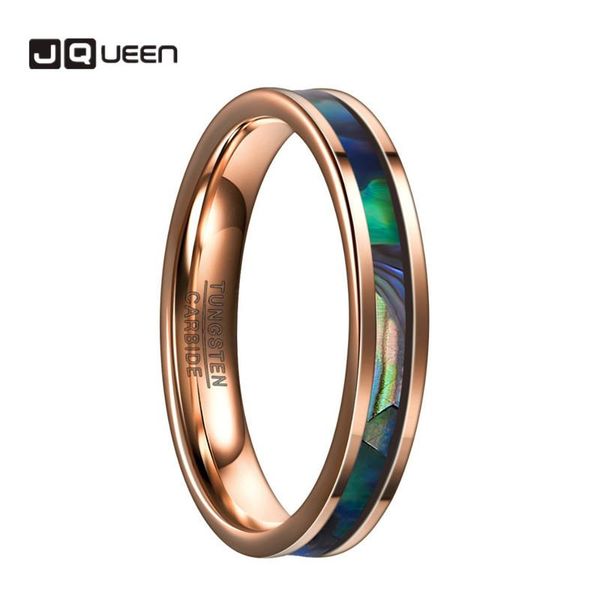 

wedding rings fashion women men 4mm rose gold natural abalone shell tungsten steel ring band female, Slivery;golden