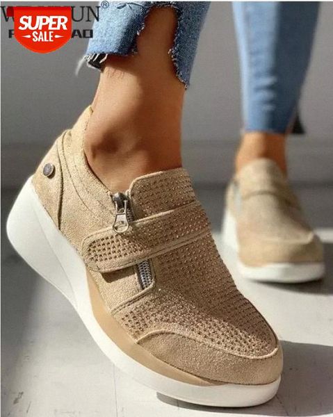 

women shoes gold sneakers zipper platform trainers casual lace-up tenis feminino zapatos de mujer womens #7l2w