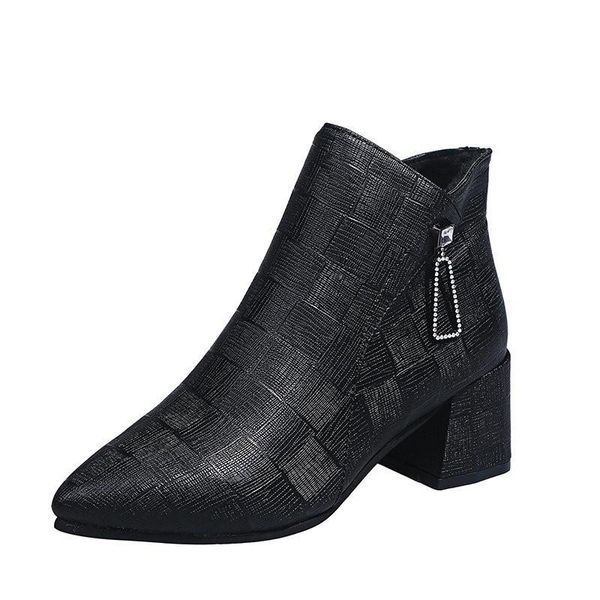 

boots 2021 spring fashion ankle joint elastic socks thick high heels stretch women autumn stabilitates toe pump size 35-43, Black