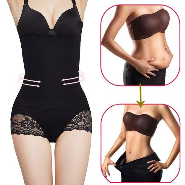 

like lace women seamless high waist hip raise shapewear fat burning slimming abdomen control knickers body shaper pants women's shapers, Black;white