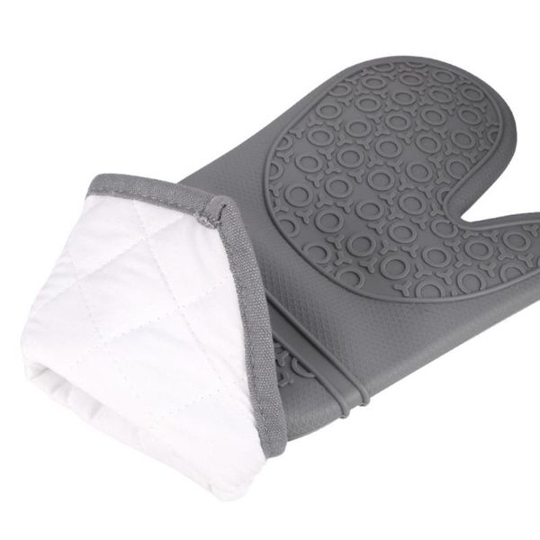 

oven mitts creative personality gray 3 pieces of household gloves iron thick and simple practical silicone microwave insulation g