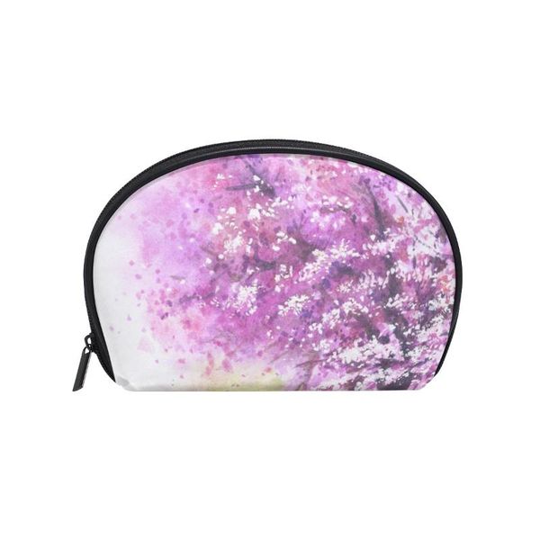 

fengju multifuncition shell cosmetic bag purse half moon hanging travel toiletry pouch for girls woman sakura bags & cases