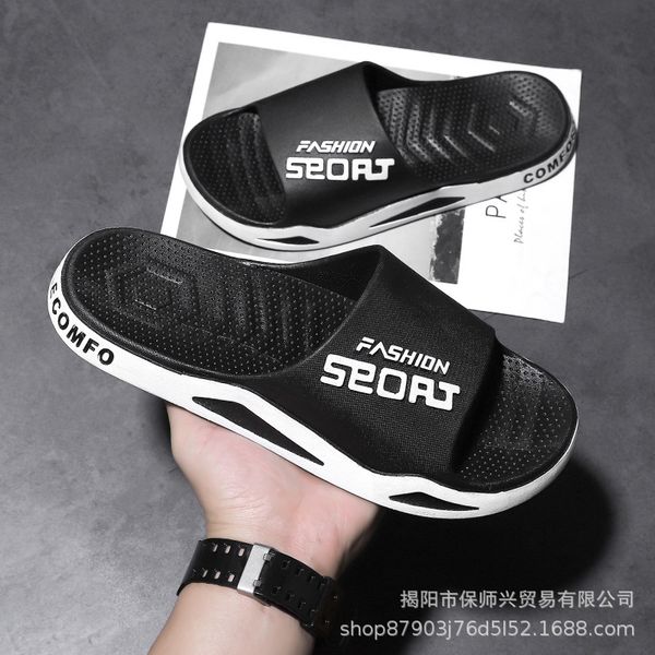 

luxury slippers men's summer 2021 couple cool men's wear student thick soled home dormitory slipper's, Black