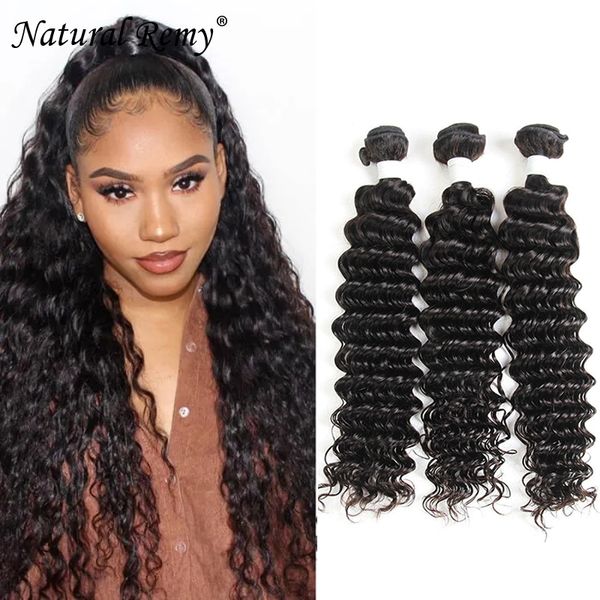 

deep wave 12a 100% peruvian human hair 3 bundles natural color 10-30inch, Black