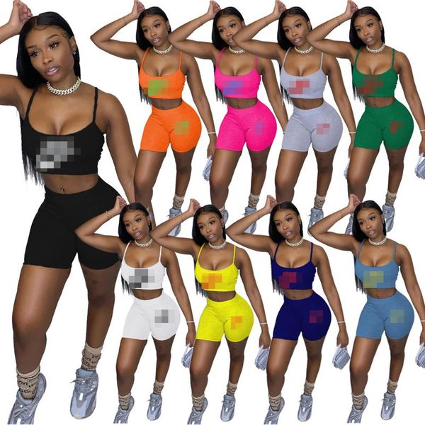 

women's tracksuits female sports vest two piece set of summer leisure, Gray