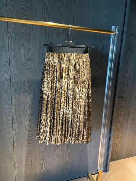 

skirts 2021 women fashion leopard print silk chiffon skirt 0511, Black