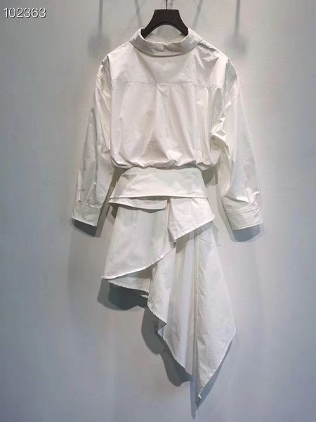 

capris 2021 autumn fashion style long shirt ladies turn-down collar tulle mesh patchwork asymmetrical, Black;gray