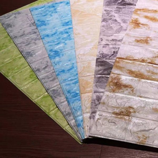 

pcs 3d home decoration brick wall stickers diy decor self-adhesive waterproof wallpaper for kid room kitchen bedroom sticker wallpapers