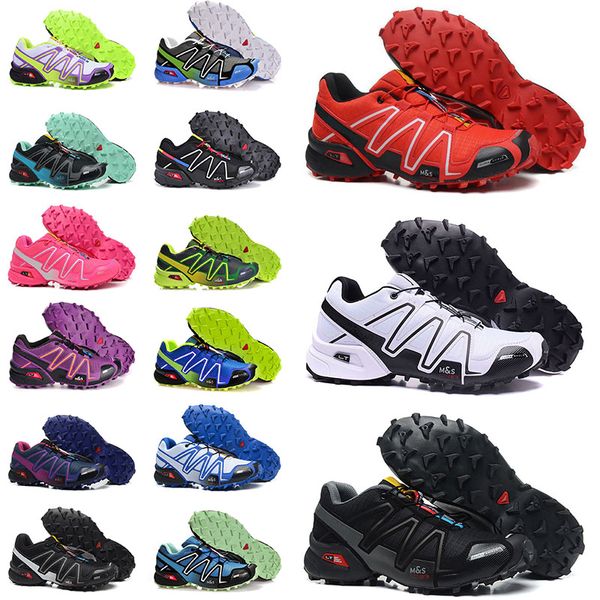 

mens womens speed cross 3 iii cs running shoes big size 36-46 speedcross 3s trainers triple black white red pink blue orange comfortable men
