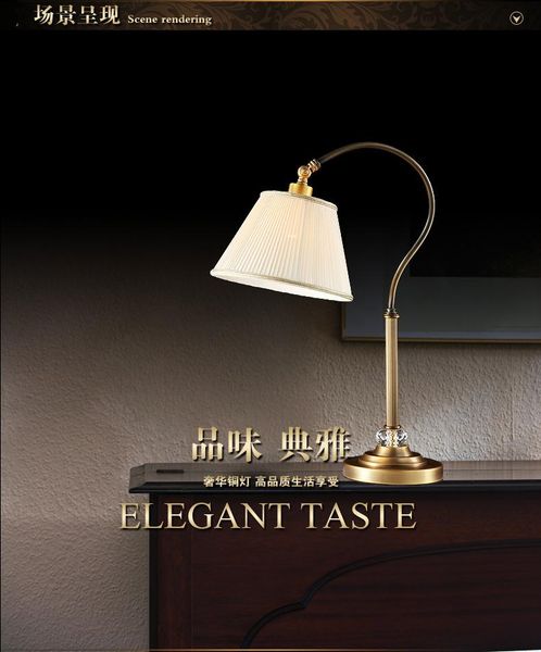

table lamps american style desk lamp, iron art, antique copper living room, bedroom, study, decorative art lamp