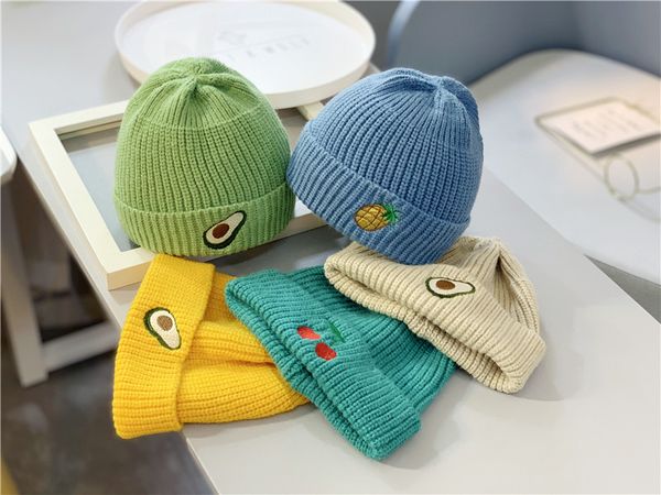 

baby winter hat for kids 1-8 years old warm children knitted embroidery cap girls hat casquette bonnet cute fashion, Yellow