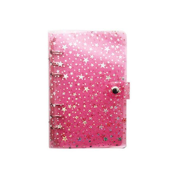 

notepads a5 a6 star loose leaf binder notebook inner core cover journal planner office r91a, Purple;pink