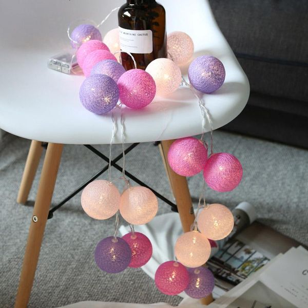 

indoor cotton garland ball light string for christmas year holiday wedding party baby bed fairy lighting decor led strings