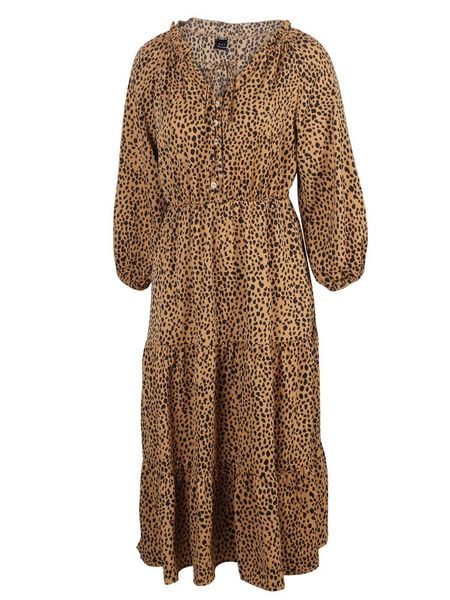 

casual dresses in the fall of women's fashion dress clothing thin waist long-sleeved v-neck printing and comfortable, Black;gray