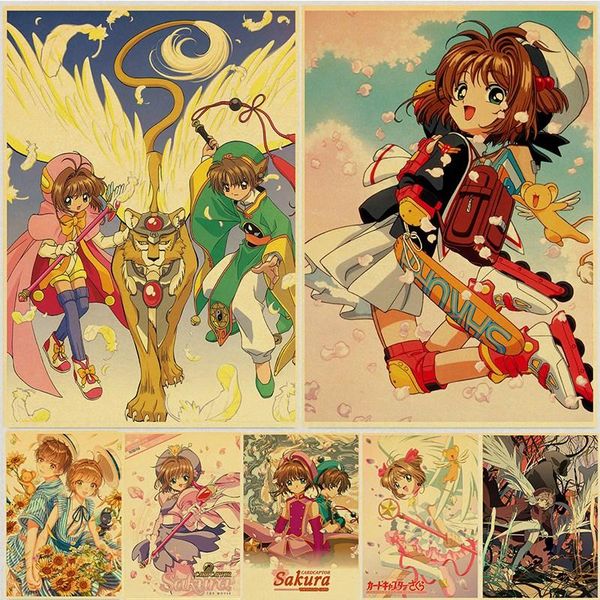 

paintings anime cardcaptor sakura poster kraft paper prints and posters art wall stickers for home room decor painting