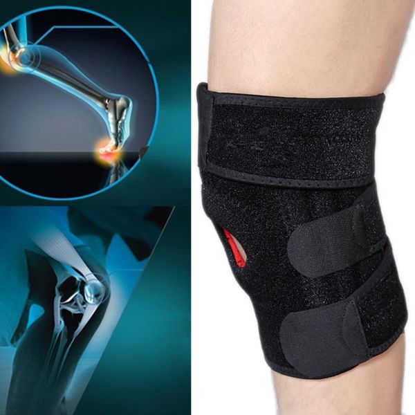 

sports knee pads outdoor breathable basketball cycling running protective gear adjustable spring football brace elbow &, Black;gray