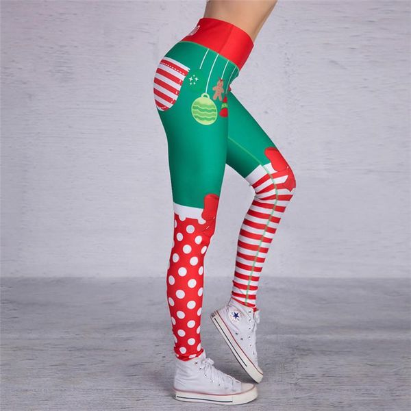 

women's leggings christmas trousers for women lady casual elasticity skinny leggins mujer high waist workout printing stretchy pants, Black