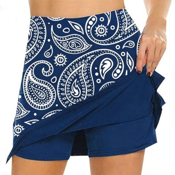 

women's shorts sports vintage printing high waist stretchy pockets summer athletic tennis skirt golf skorts, White;black