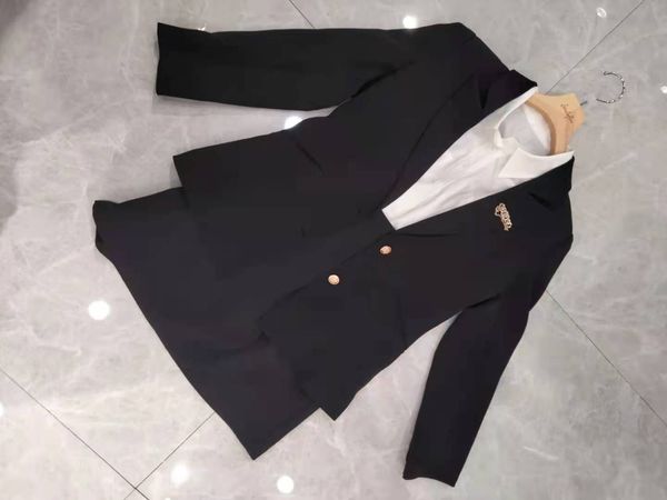 

formal women's suit jacket for 2021 new autumn design, White;black