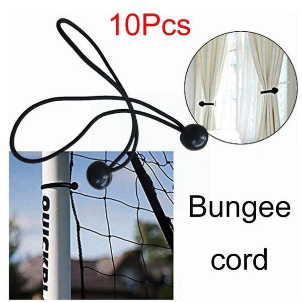 

link, chain ten packs of ball-end bungee cords plastic ball for tents rope bounce trampoline x5z4, Black