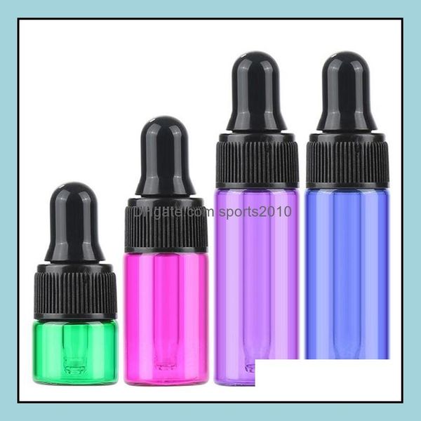 Verpackung Büro Schule Business Industrialcolorf 1000 Stück/Lot Mini-Glasflaschen 1 ml 2 ml L 5 ml ätherisches Öl Flüssigkeit Tropfflasche pro Probe