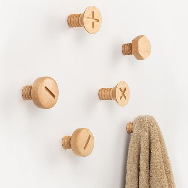 

wall hanging wooden hook clothes coat screw design natural luxury canadian maple