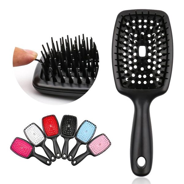 

hair brushes 1pc wide teeth air cushion combs home salon diy hairdressing tool women scalp massage comb brush hollowing out, Silver
