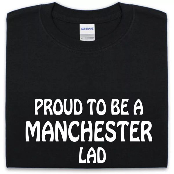 

proud to be a manchester lad t shirt mens womens s-xxl, White;black