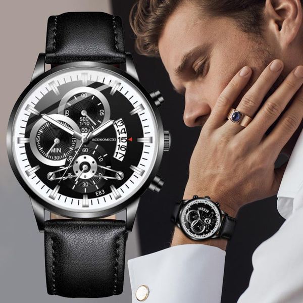 

wristwatches men watch fashion luxury leather strap calendar quartz sport men's clock professional leisure relogio masculino, Slivery;brown