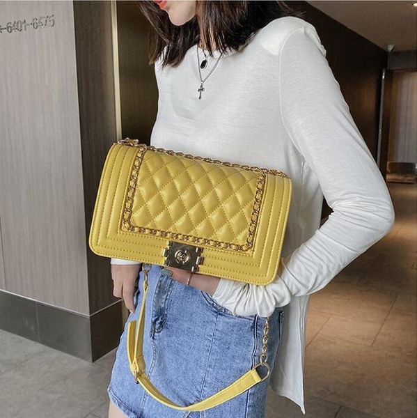 

factory wholesale leathers women shoulder bags classic solid color plaid handbags street fashion striped chain bag summer clamshell leather, Black;red