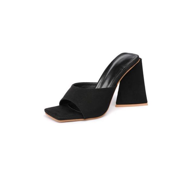 

slippers 2021 european and american style foreign trade 11cm sandals plus size women's shoes super high heel outer, Black