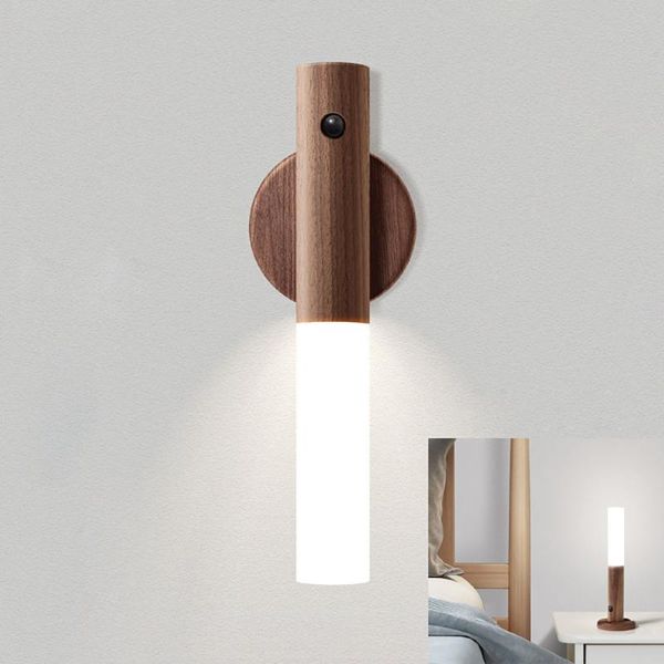 

wall lamp wood night light multifunctional sensing induction magnetic wardrobe bedroom study table
