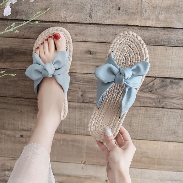

sandals shoes women slippers bowknot women's summer 2021 net red flip sandales femmes sandalias, Black