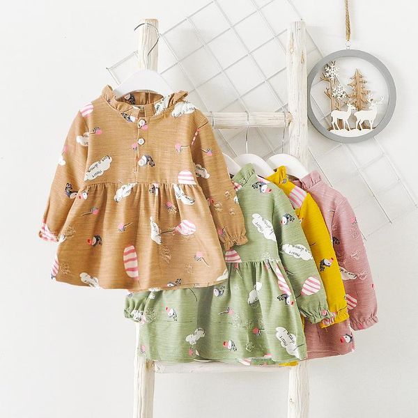 

shirts fashion 0-4 years baby girls dress cute birdie print long sleeve cotton tees kids shirt clothes children, White;black