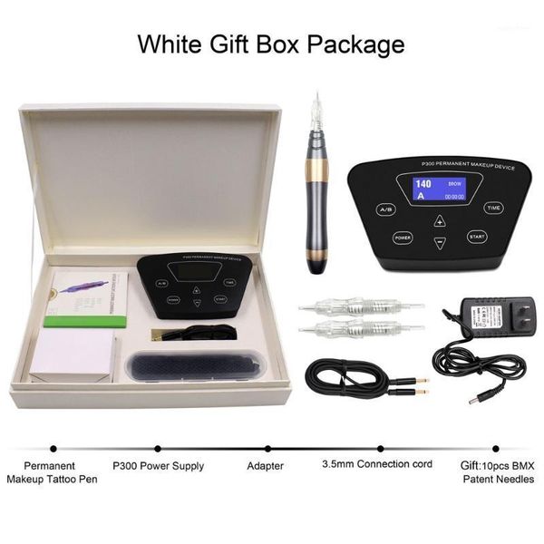 

professional permanent makeup machine rotary pen for eyebrows lip micro needling gift tattoo kit with cartridge needles guns kits1
