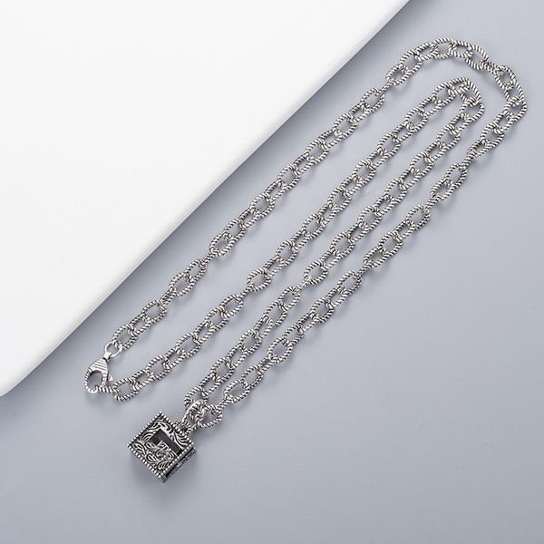 

new fashion necklace silver plated necklace retro pattern chain necklace hip hop jewelry supply wholesale
