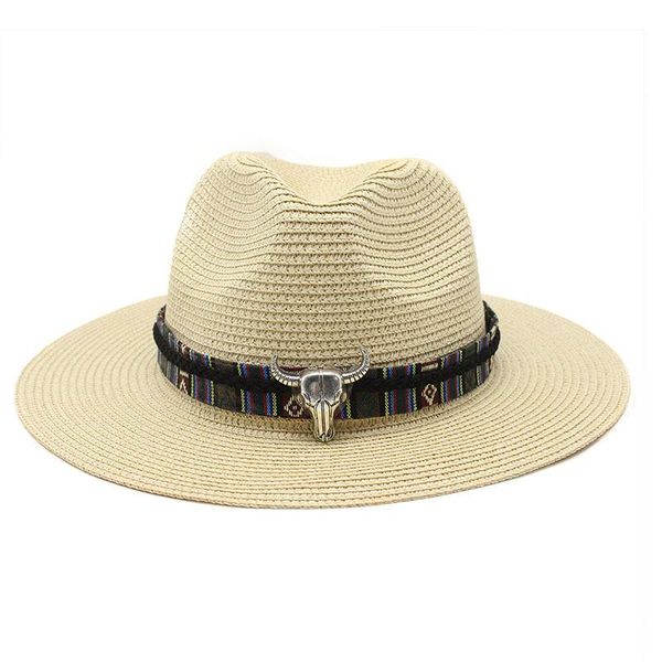 

wide brim hats bucket hat summer panama men straw women vintage uv protection jazz cowboy cap bull head ladies beach visor, Blue;gray