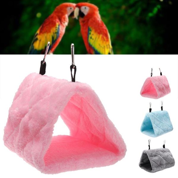 

plush pet bird hanging bed toys parrot cave cage nest warm hammock birds hamster house for winter 17*12*13cm cages