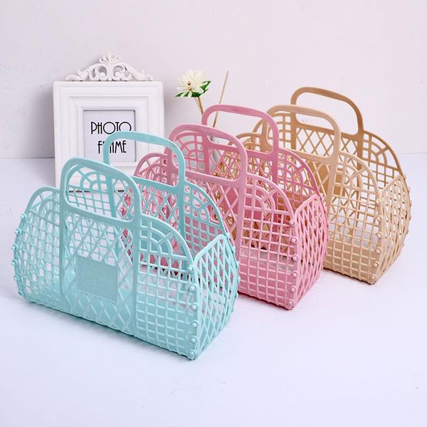 

storage baskets bathroom hollow washing basket women bath foldable flower mesh portable laundry home clothes organizer