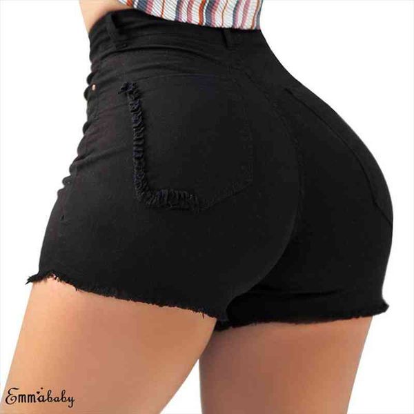 

summer casual high waiste mini women shorts button pants black white sexy, White;black