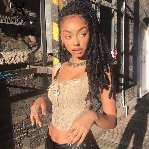 

women's tanks & camis tube y2k women clothes lace stitching corset skinny crop sling tank backless female streetwear sheer vest, White